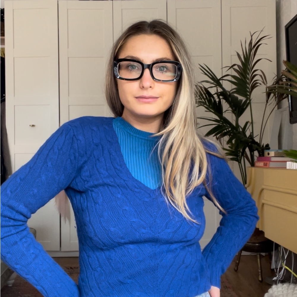 Ralph Lauren Blue Cashmere Jumper Small